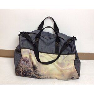 Thomas Kinkade Lighthouse Denim Duffel Travel Tote Bag
